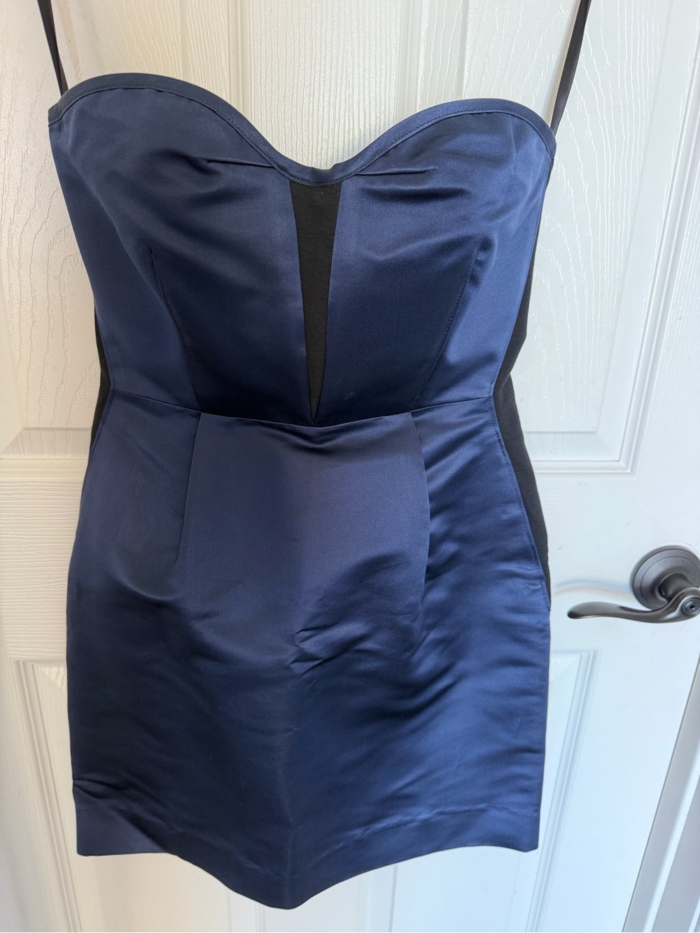 Rag & Bone 100% Silk Navy Black Colorblock Bustier Mini Dress 6